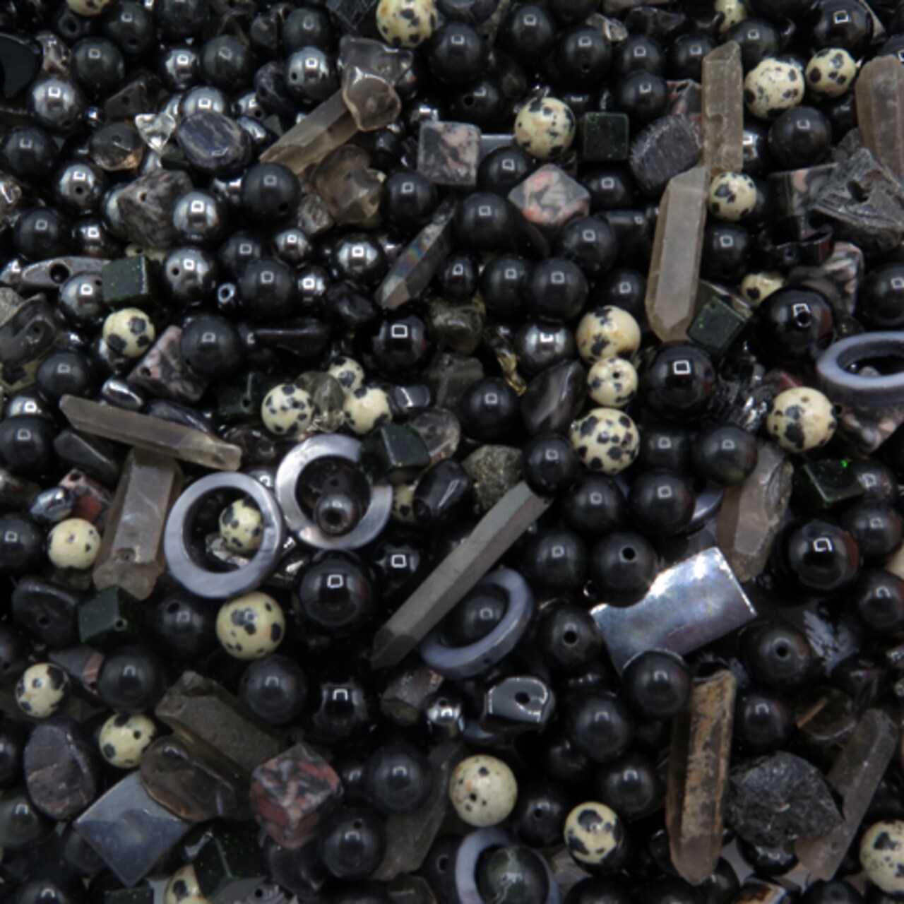 Mix of Gemstone Beads ~ Black, White & Neutral & Warm Mix ~ You Choose (3oz) (NS593)